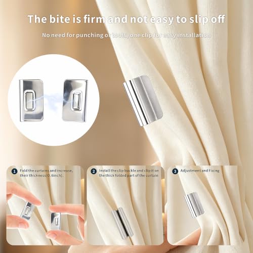 8 Pairs Magnetic Curtain Clips No-Drill Window Magnet Closure - Neutral Color