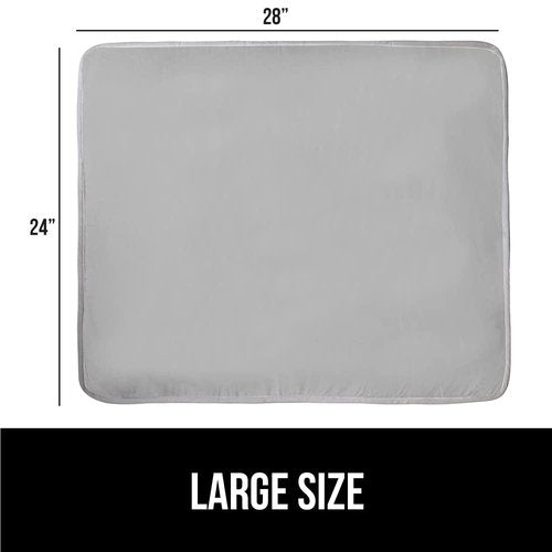 GORILLA GRIP The Original Ironing Board Cover and Pad, Silicone Coating, 400°F Scorch Resistant Thick Padding, Heavy Duty Iron Covers Standard Boards, Hook and Loop Fastener Strap, Silver 28x24