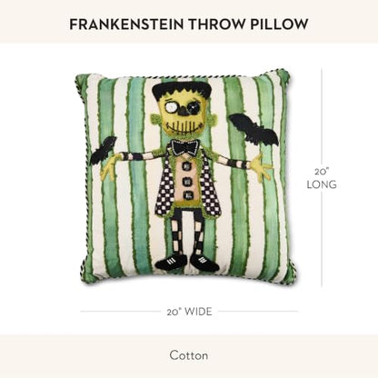 Halloween Frankenstein Throw Pillow 20x20 - Spooky Fall Decor