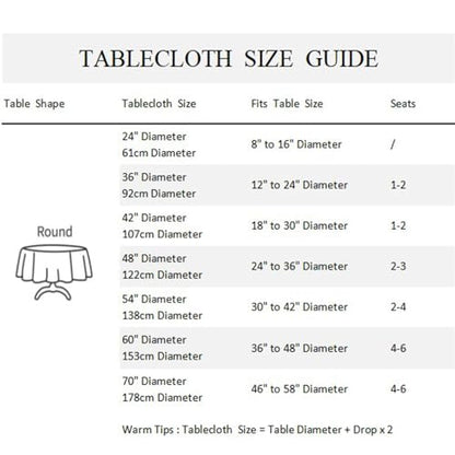 Christmas Round Tablecloth 24 Inch Red and White Snowflakes Holiday Decor