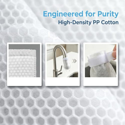 50PCS High Density Faucet Filter Cotton Bag for Kitchen & Bathroom Sink