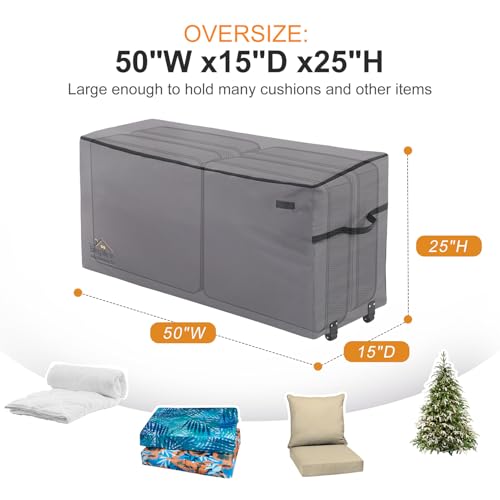 NettyPro Large Rolling Cushion Storage Bags with Wheels & Handle - 50L Grey