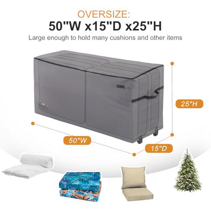 NettyPro Large Rolling Cushion Storage Bags with Wheels & Handle - 50L Grey