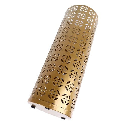 Gold Large Indoor Metal Umbrella Stand with Copper Pattern - Rust-Resistant Storage