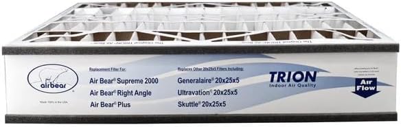 Trion Air Bear Pleated Air Filter - MERV 11 | 20” x 25” x 5” (2-Pack) for Superior Air Quality