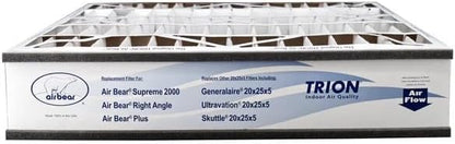 Trion Air Bear Pleated Air Filter - MERV 11 | 20” x 25” x 5” (2-Pack) for Superior Air Quality