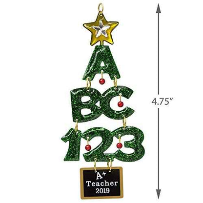 Hallmark Keepsake Christmas 2019 Year Dated A+ A+ School Teacher Ornament, Metal,