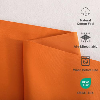 Pure Cotton Pillowcase Set 20x26 Inches - 2 Pack in Orange
