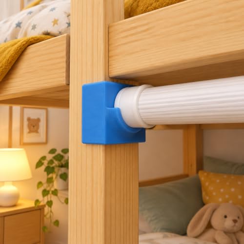 White Bed Curtain Rod Holder Clips - 10 Pack for IKEA KURA Loft Bed