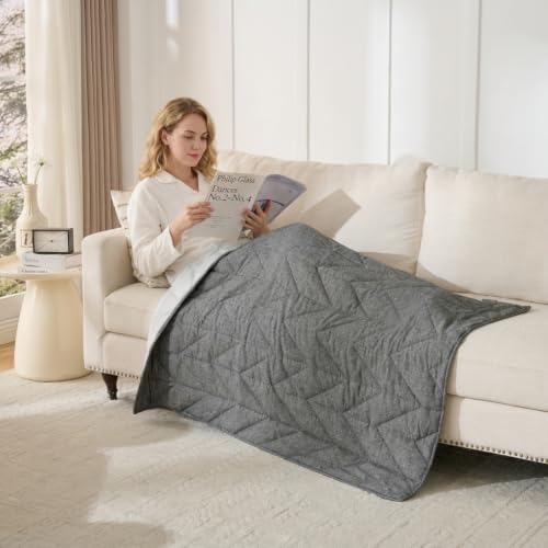 Medium Weighted Throw Blanket 7lbs with Laundry Bag - Hugsmiling