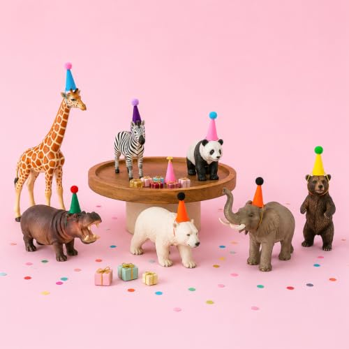 Mini Felt Party Hats for Stuffed Animals Dogs Cats Dolls - Multicolor 12pcs