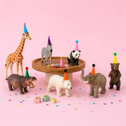 Mini Felt Party Hats for Stuffed Animals Dogs Cats Dolls - Multicolor 12pcs