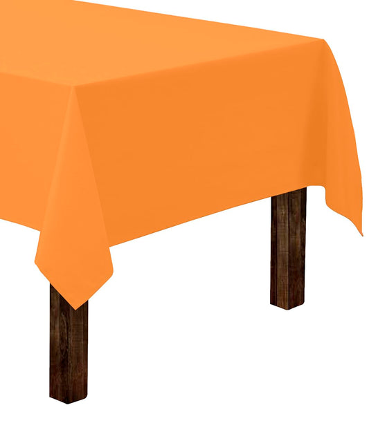 Gee Di Moda Rectangle Tablecloth - 60 x 84 Inch Orange Table Cloth for 5 Foot Rectangle Table - Heavy Duty Washable Fabric - for 5 Ft Buffet Table, Holiday Party, Dinner, Wedding & Baby Shower