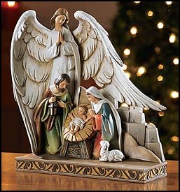 Nativity Angel Figurine - 8-Inch Christmas Religious Decor - Variation of Nativity Angel