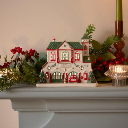 Spode Christmas Tree Village Fire Station Collectible Figurine - Holiday Decor