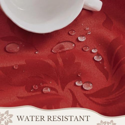 Romanstile Flower Red Jacquard Rectangle Tablecloth 52 x 70 Inch