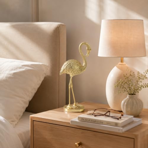 Gold Flamingo Resin Bird Figurine Sculpture - Home Decor Gift