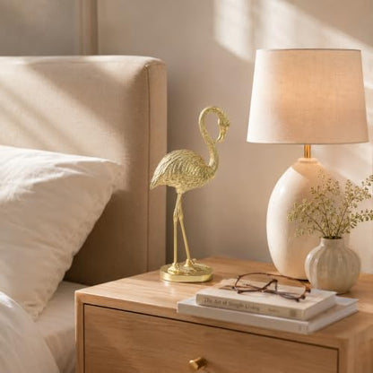 Gold Flamingo Resin Bird Figurine Sculpture - Home Decor Gift