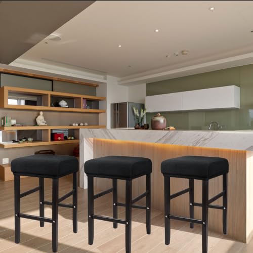 Rectangle Bar Stool Cover 2 Pack Black - Stretchable, Protective Slipcovers for 14-20in Chairs - Variation of THIS listing