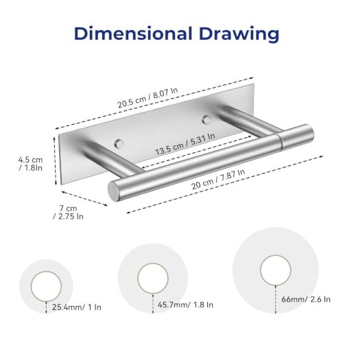 Brushed Nickel Toilet Paper Holder Wall Mount Double Pivoting Post SUS304 Stainless Steel