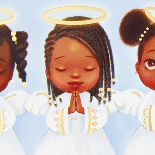 Mahogany Christmas Cards Set of 16 with Angels - Black Holiday Greeting Cards