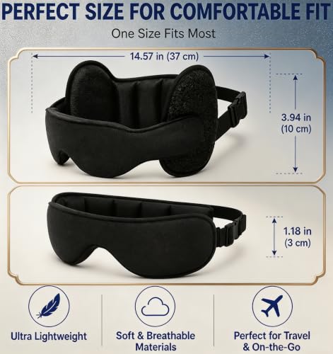 Travel Pillow with Eye Mask - Adjustable Neck Support for Airplanes & Long Trips