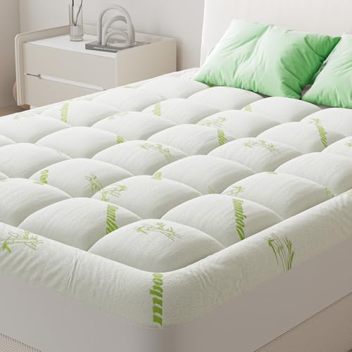 Twin Size Bamboo Rayon Mattress Topper with Deep Pocket Fit
