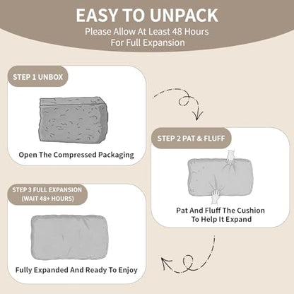 31x18x6 Inch Couch Back Cushion Replacement 2 Pack - Thick Support