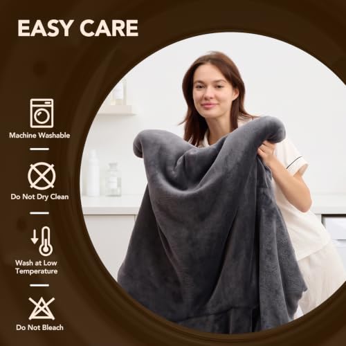 Oversized Wearable Blanket Hoodie for Women Men Christmas Gift Grey Extend 61 Inch