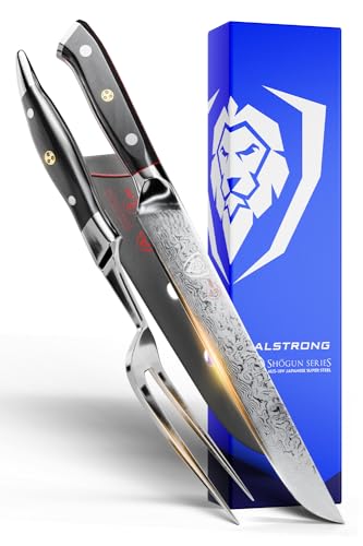 Dalstrong Black 9-Inch Carving Set with Slicing Knife & Meat Fork - ELITE