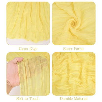 Yellow Cheesecloth Table Runner 8 Pack - 17 x 108 Inch Wedding & Party Decor