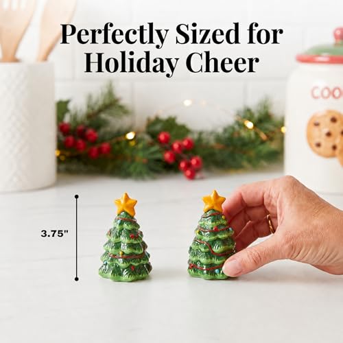 Christmas Tree Salt and Pepper Shaker Set - Festive Kitchen Decor