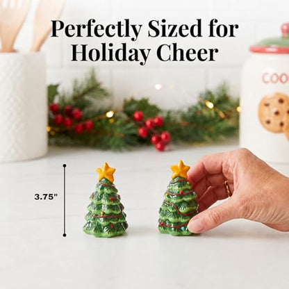 Christmas Tree Salt and Pepper Shaker Set - Festive Kitchen Decor