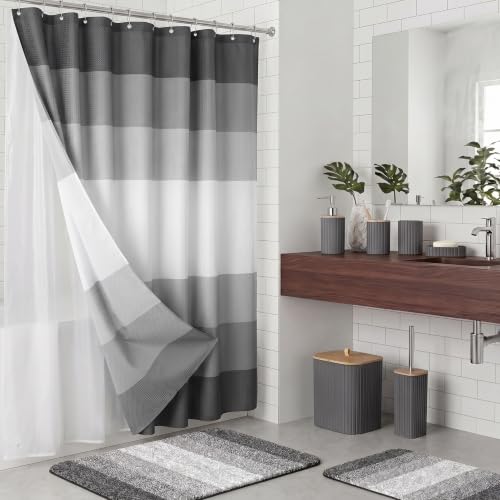 Britimes 23-Piece Bathroom Accessory Set with Waterproof Liner - Grey Ombre