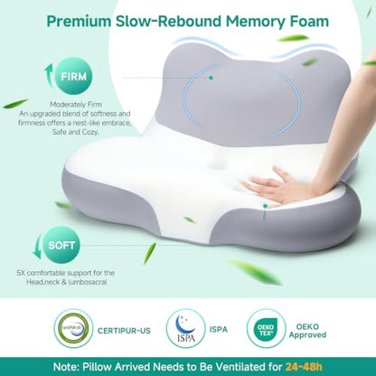 Grey White Wedge Pillow for Sleep Apnea Acid Reflux Snoring - Softgas