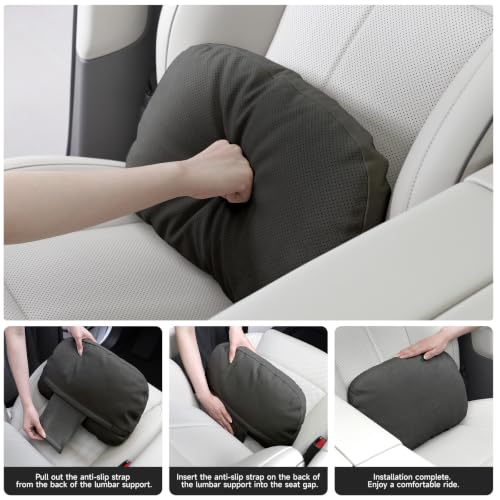 Lumbar Pillow for Car Support - Black 2 Pack Lower Back Cushion