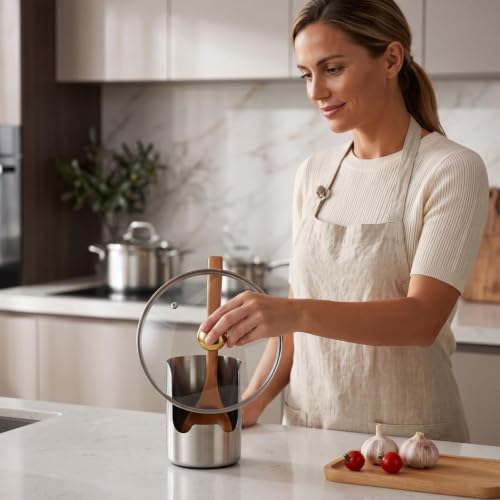 Multi-Functional Kitchen Utensil & Lid Holder Stainless Steel Vertical Rack