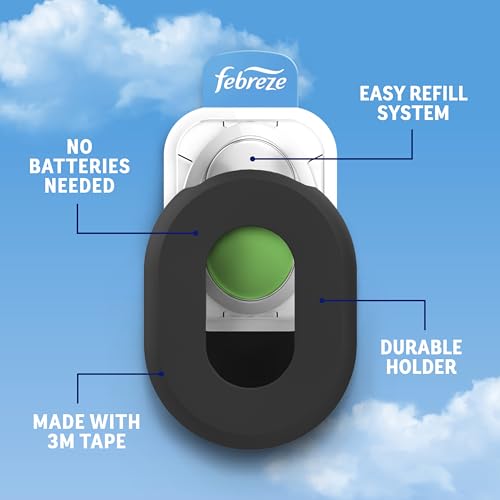 Febreze Trash Odor Fighter Stick-On Deodorizer for Garbage Cans, 4 Refills - Gain Original Scent