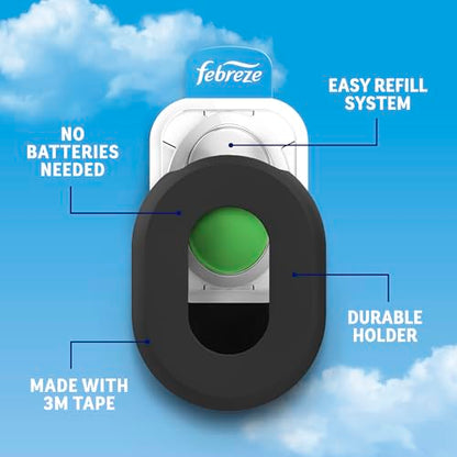 Febreze Trash Odor Fighter Stick-On Deodorizer for Garbage Cans, 4 Refills - Gain Original Scent