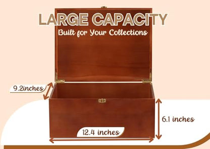 Large Wooden Keepsake Storage Box with Carved Lid - Gift for Grandma