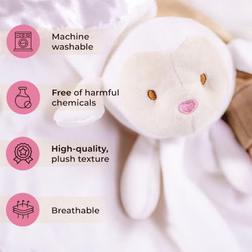 Christian Baby Lamb Lovey Blanket with Bible Verse - Baby Girl Dedication Gift