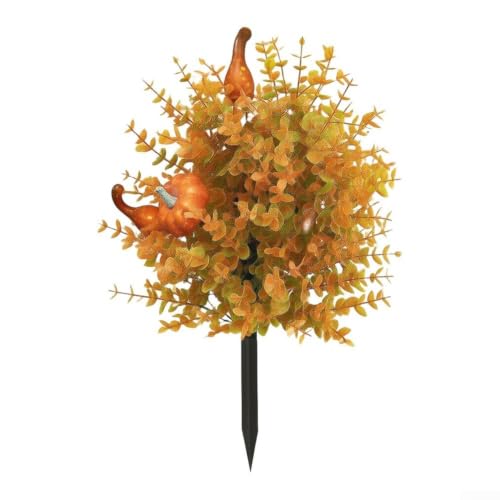 22 Inch Pumpkin Topiary Tree with Stake for Halloween & Fall Decor