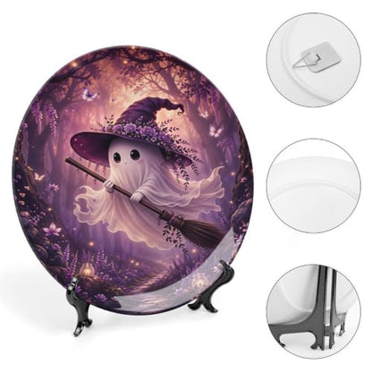 Enchanted Forest Ghost Halloween Bone China Decorative Plate 6 Inch - Style-3