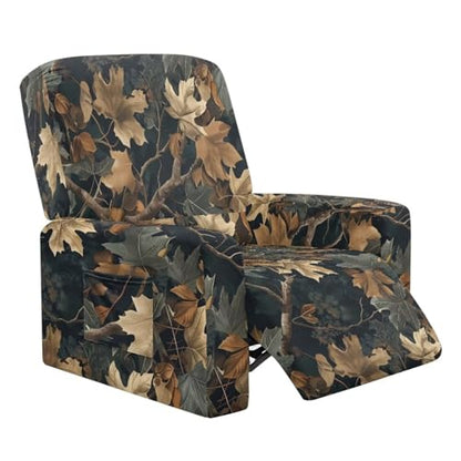 Washable Recliner Chair Cover Camo Leaves - Stretch & Pet-Friendly