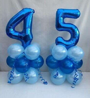 Number Balloons by Happy | Dark Blue 27 Birthday Decoration for Men & Women - Foil Design