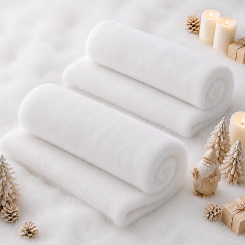Artificial Snow Blanket for Christmas Decorations 3x10 ft 2 Pack