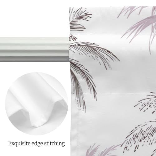 Espresso Brown Palm Tree Swag Valance Short Curtains 56x36 Inches for Windows