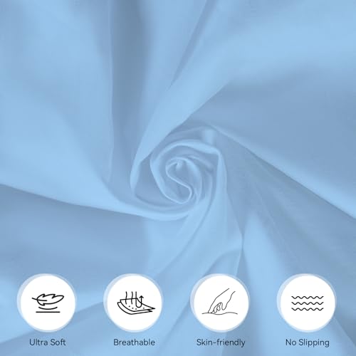 Hospital Bed Sheets Set 3 Piece Blue Fitted Flat Pillowcase Home & Hospital Use