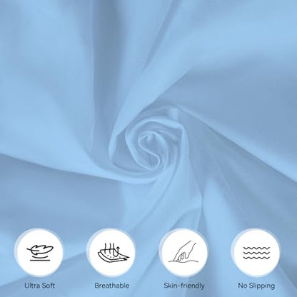 Hospital Bed Sheets Set 3 Piece Blue Fitted Flat Pillowcase Home & Hospital Use