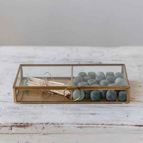 Creative Co-Op Brass & Glass Display Box